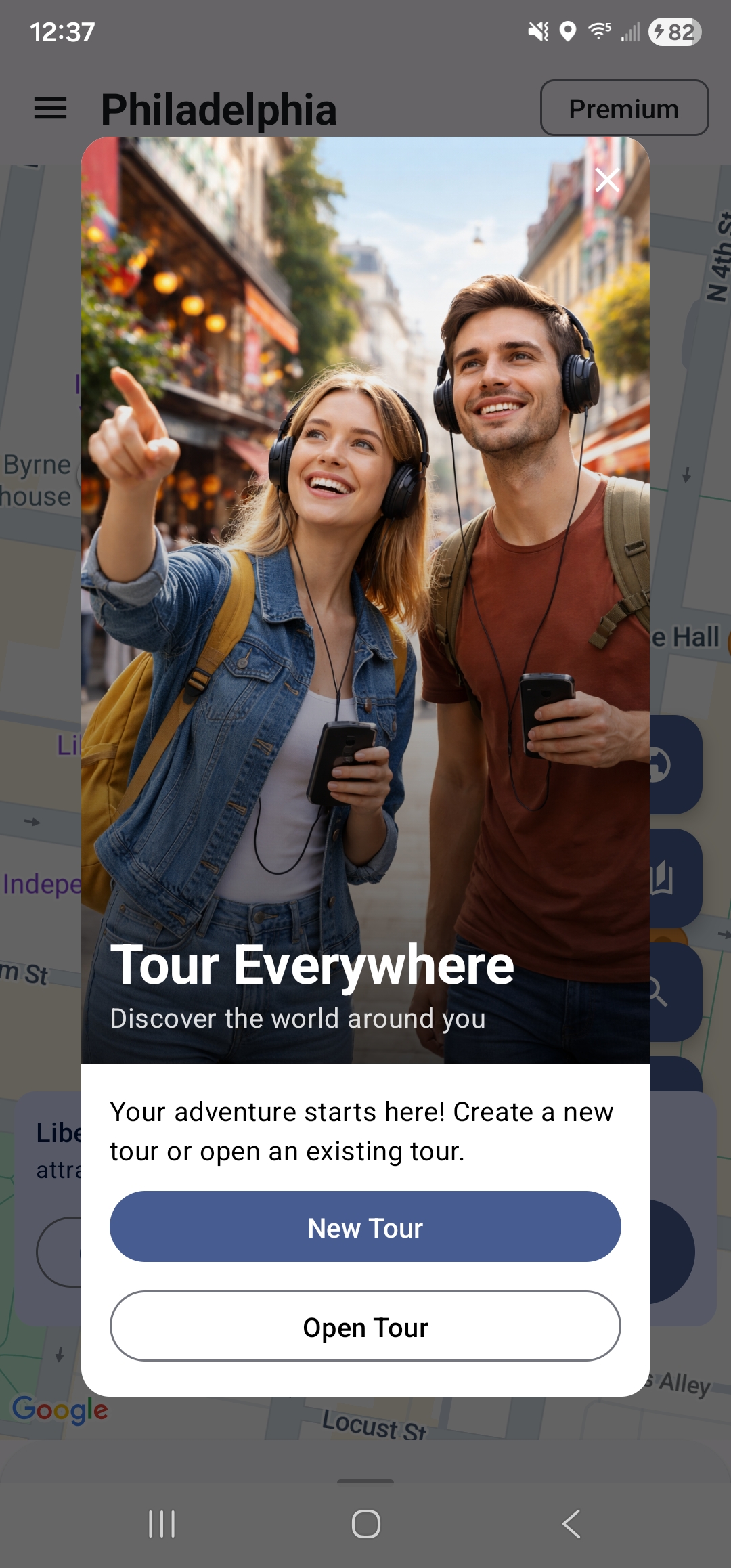 Tour Everywhere main screen